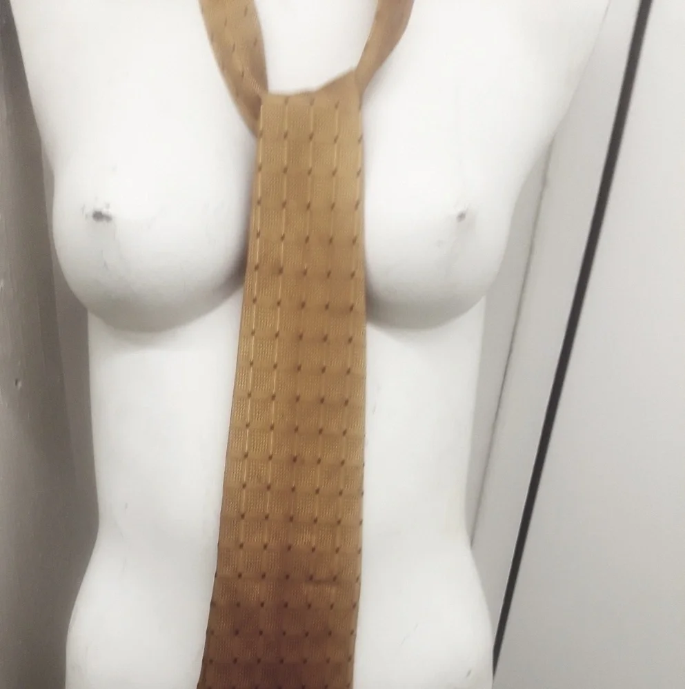 COPY - Wolfmark silk mens tie Golden brown - Picture 4 of 5